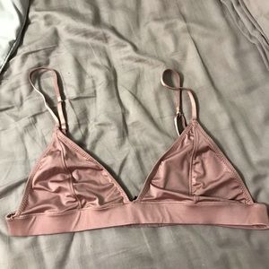 pink silky bralette